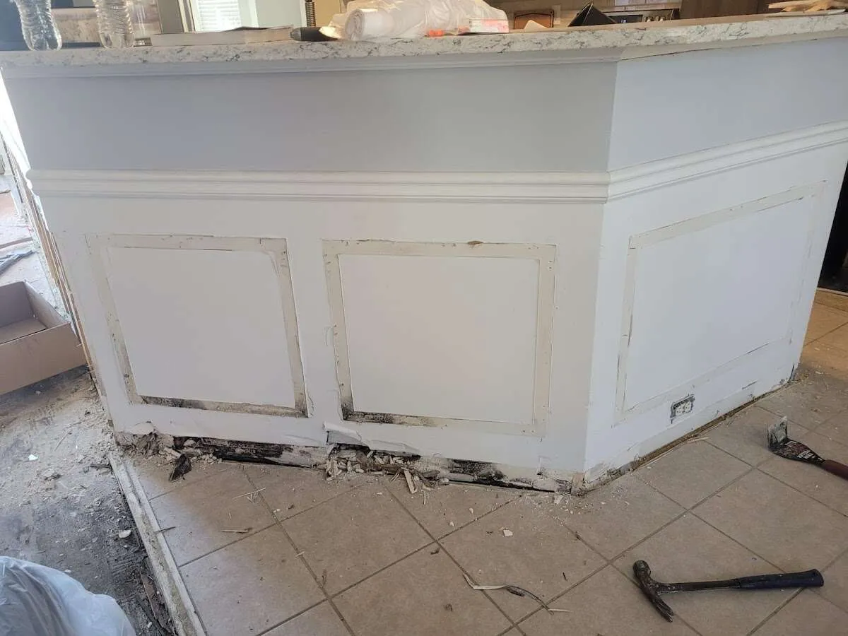 Water damage and mold on kitchen during Storm Damage Restoration in River Forest